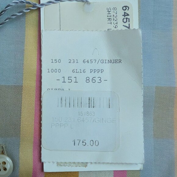 NWT $175 ST. CROIX Shirt Button Down Long Sleeve Mens L Ginger Pastel 100 Cotton - Picture 5 of 8